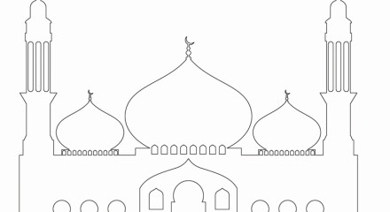 Islam Masjid / Moschee zum ausmalen für Kinder 1