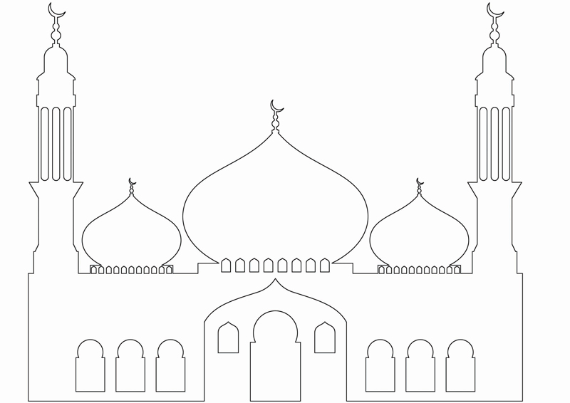 Islam Masjid / Moschee zum ausmalen für Kinder im Islam