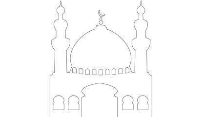 Masjid / Moschee zum ausmalen für Kinder 2